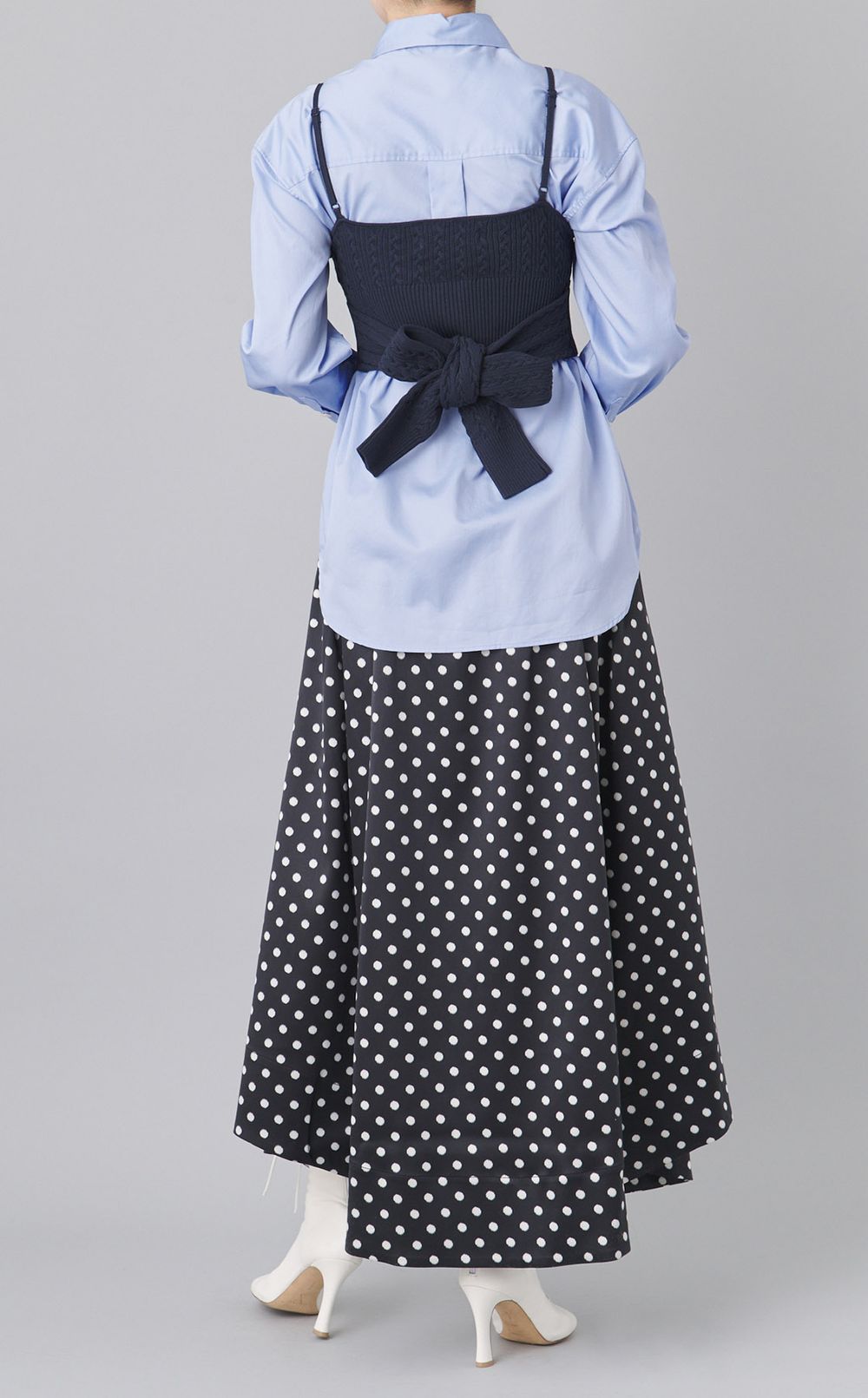 ニットビスチェレイヤードシャツ