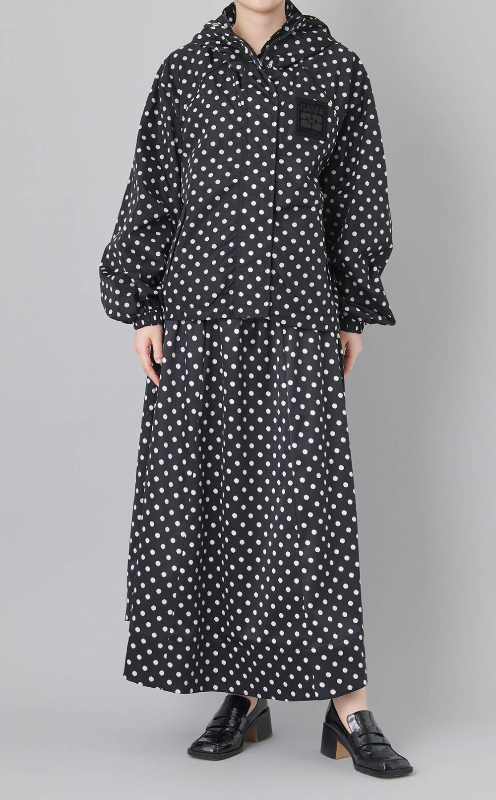 ドットプリントコルセットスカート