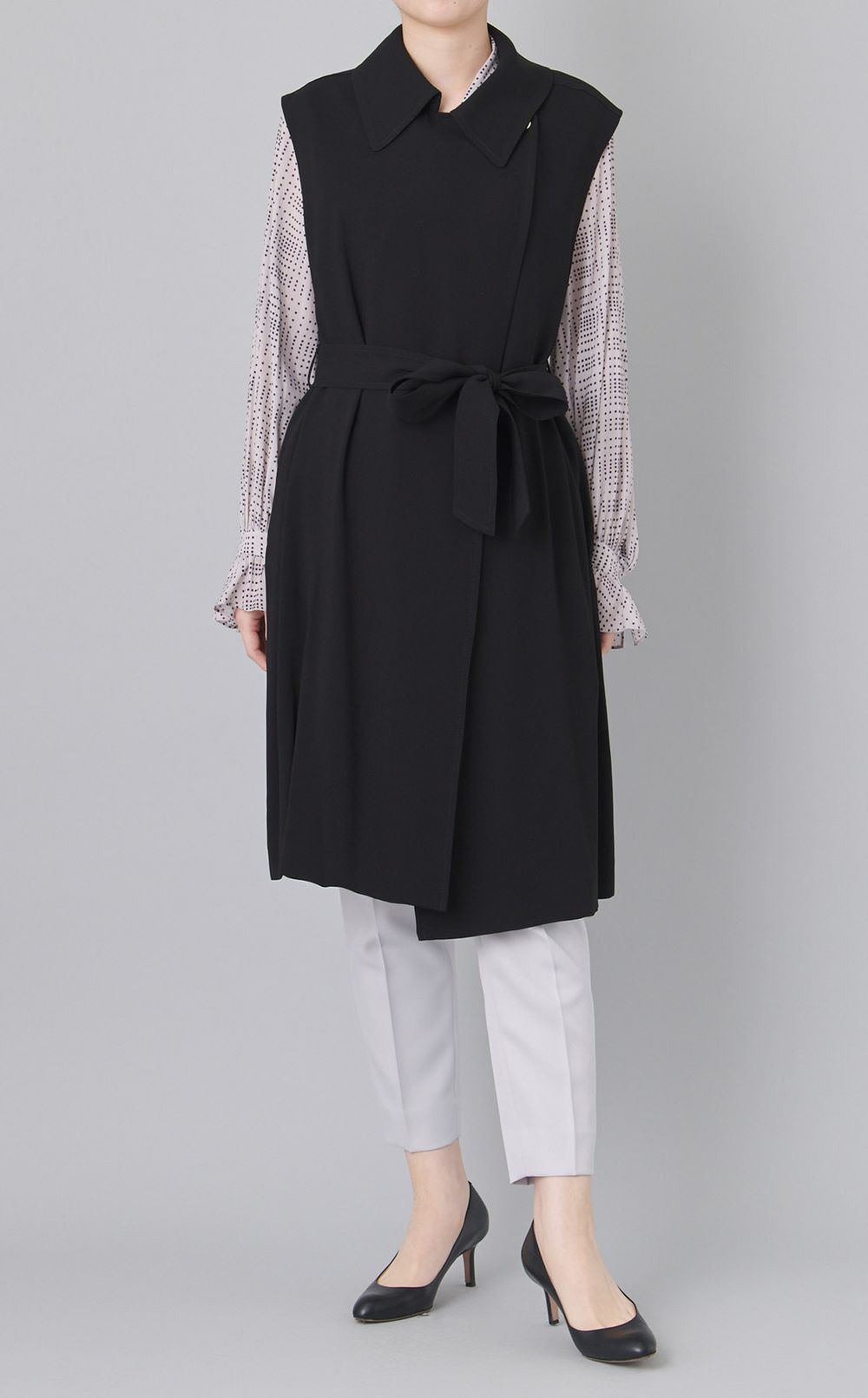 ペプラムジレパンツセットアップ