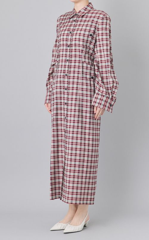 チェックシャツワンピース