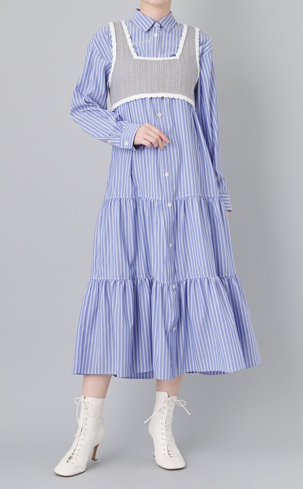 ベストレイヤードシャツワンピース