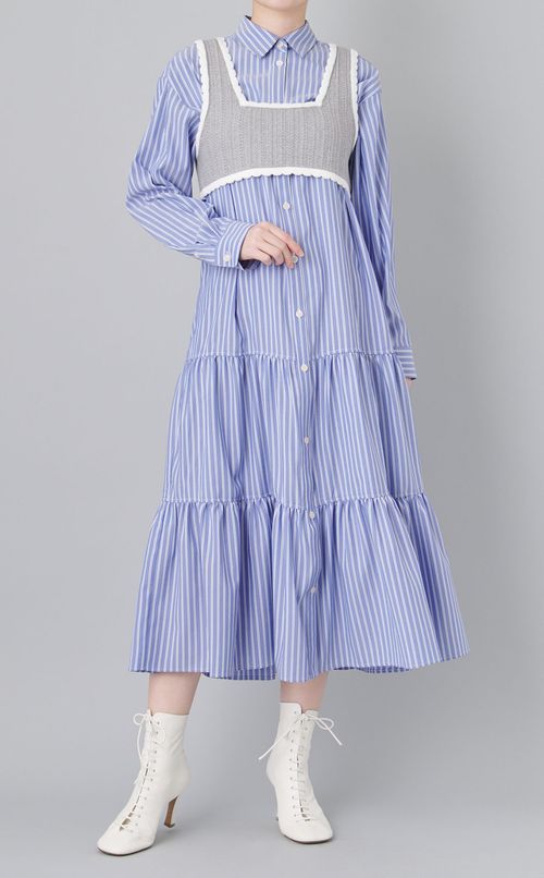 ベストレイヤードシャツワンピース