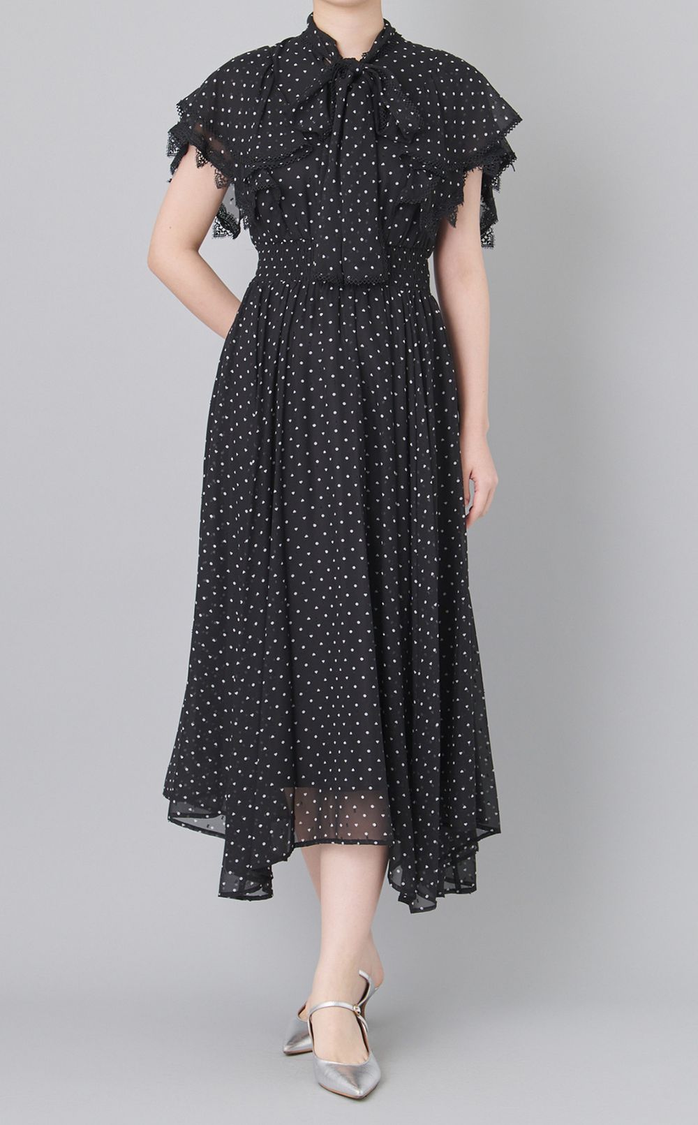 ハートドットプリントワンピース