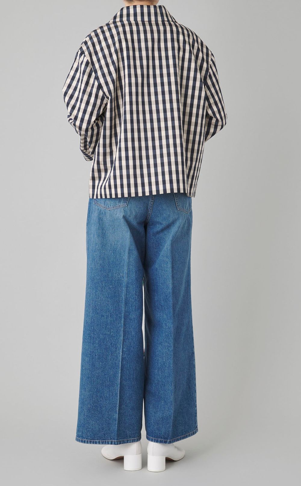 ギンガムチェックナイロンブルゾン