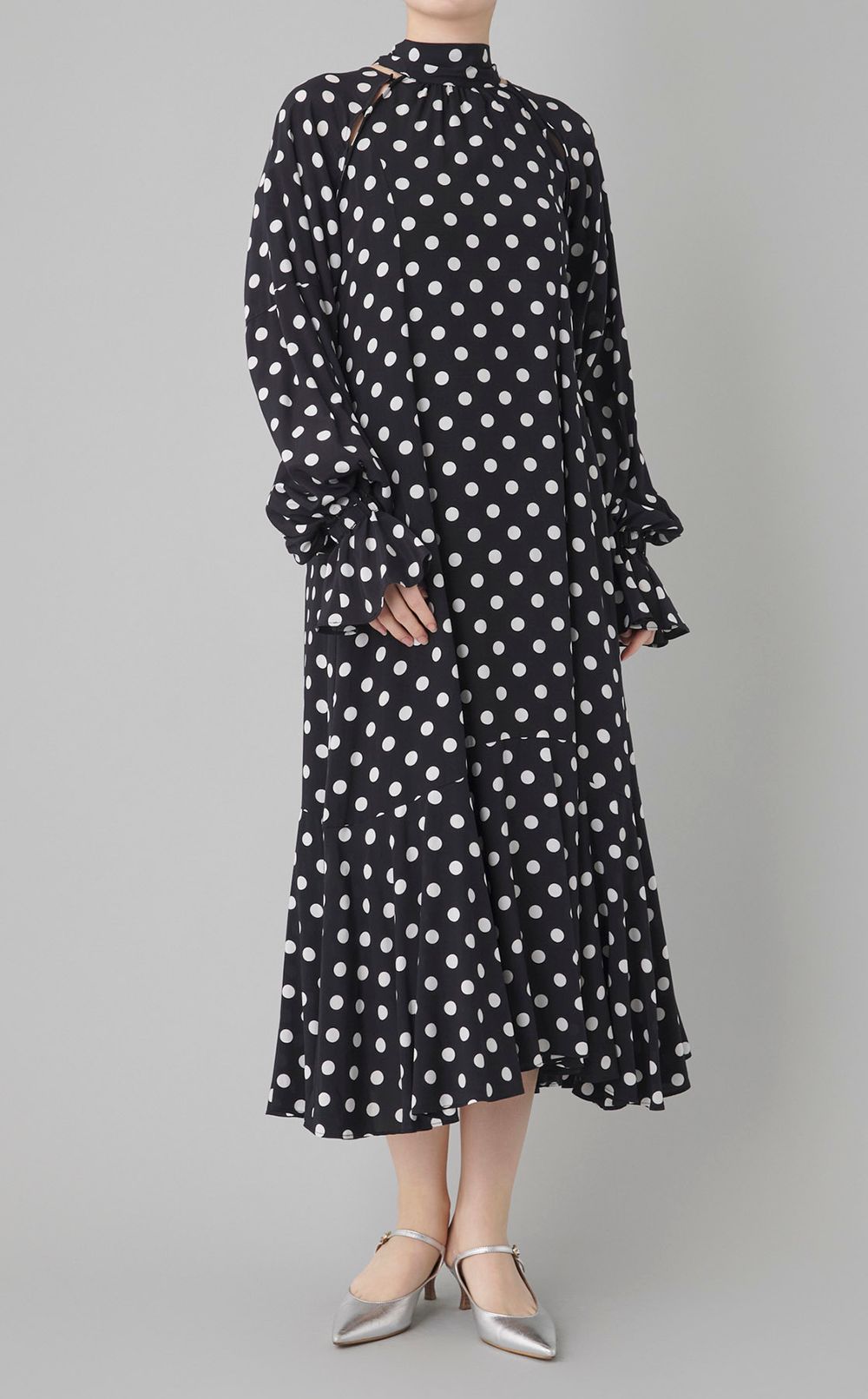 2wayスリーブドットワンピース