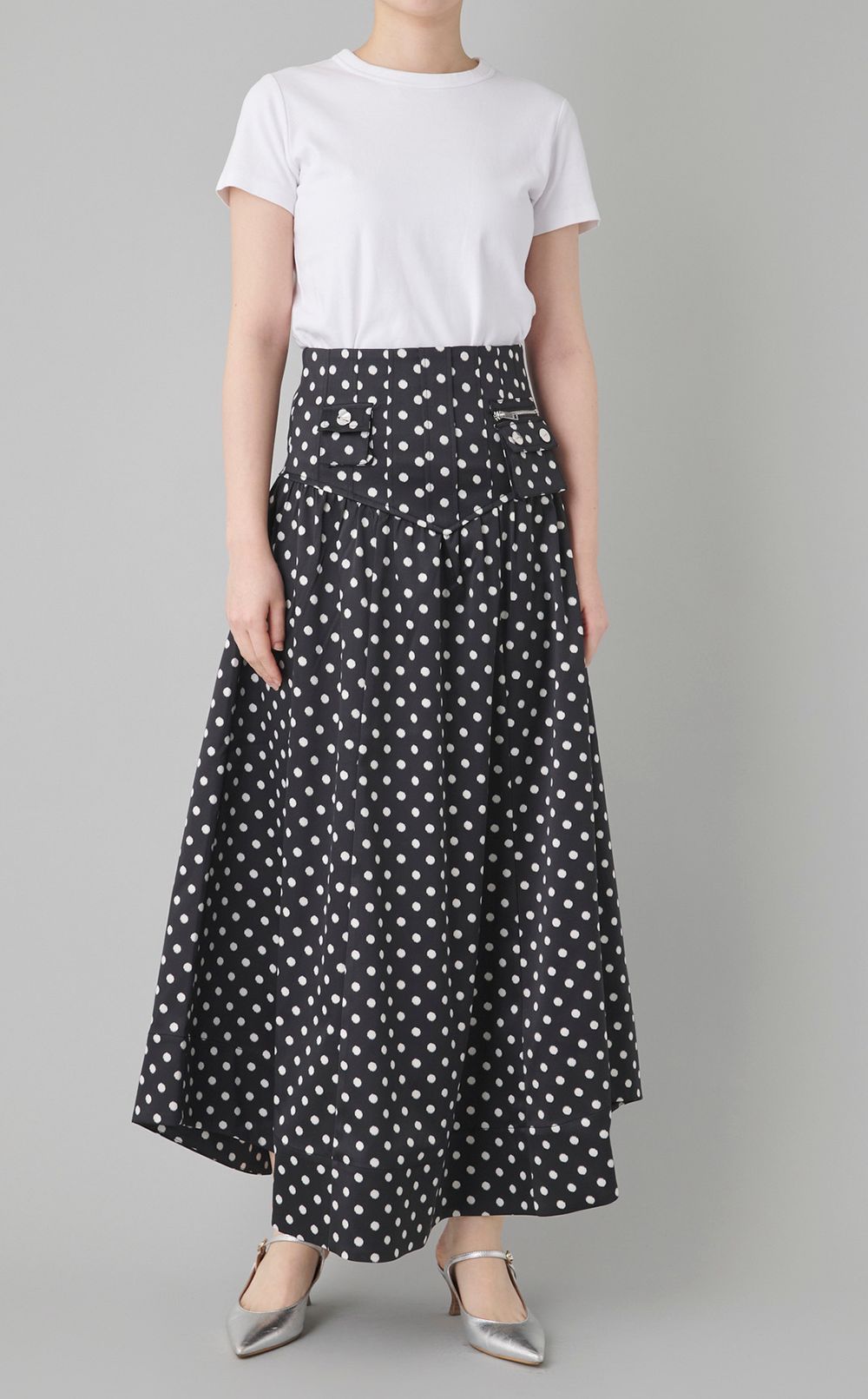 ドットプリントコルセットスカート