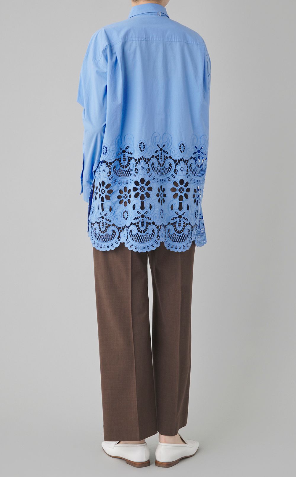 ヘムエンブロイダリーネクタイシャツ