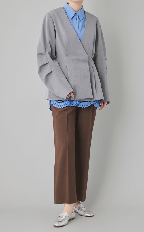 ヘムエンブロイダリーネクタイシャツ