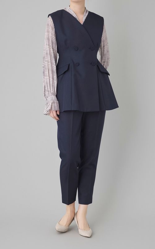 ペプラムジレパンツセットアップ