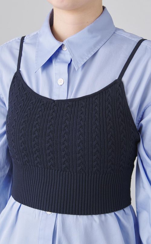 ニットビスチェレイヤードシャツ