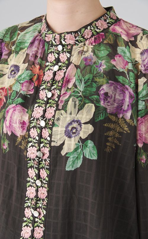 マルチフラワープリントブラウス