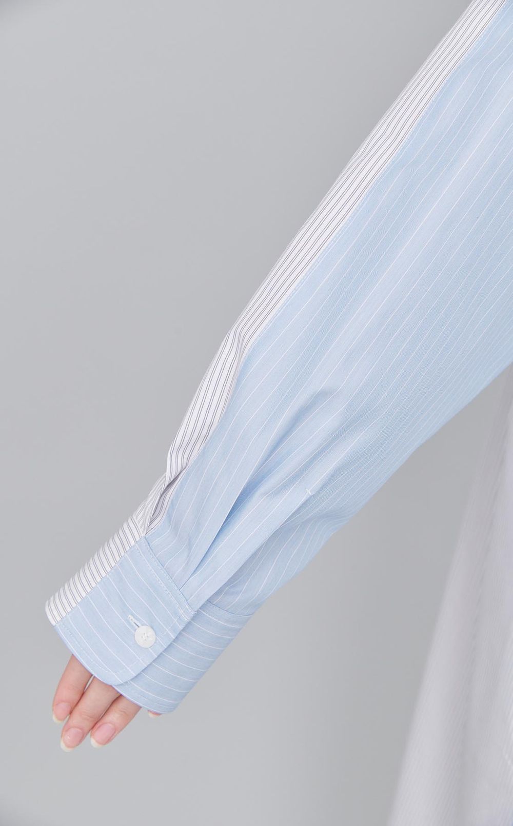 ストライプVネックシャツワンピース