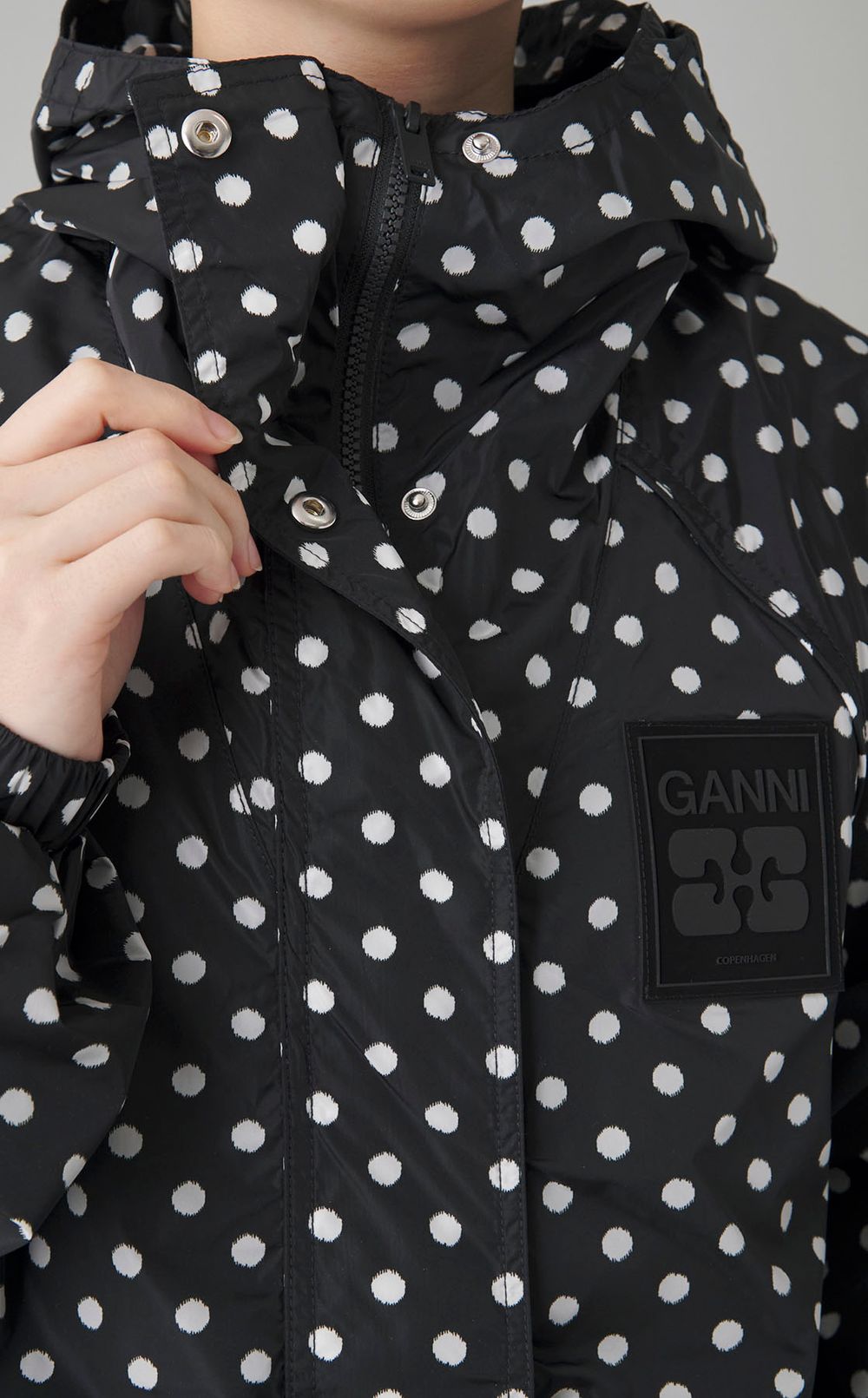 ドットプリントナイロンパーカー