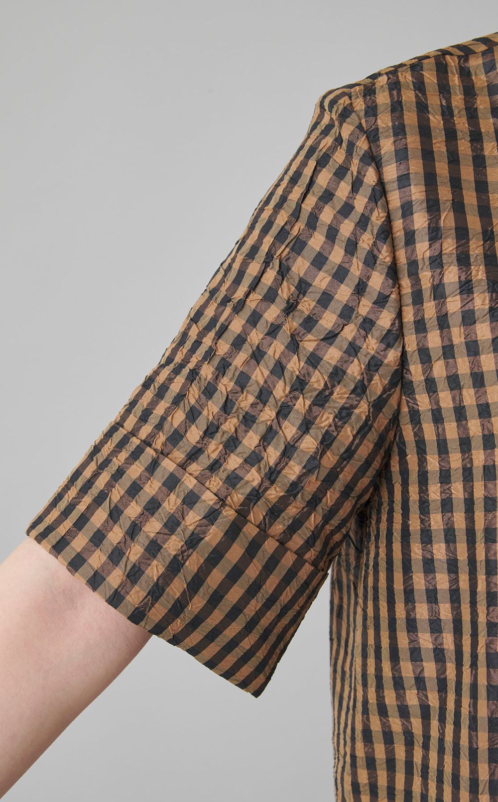 ギンガムチェックVネックワンピース