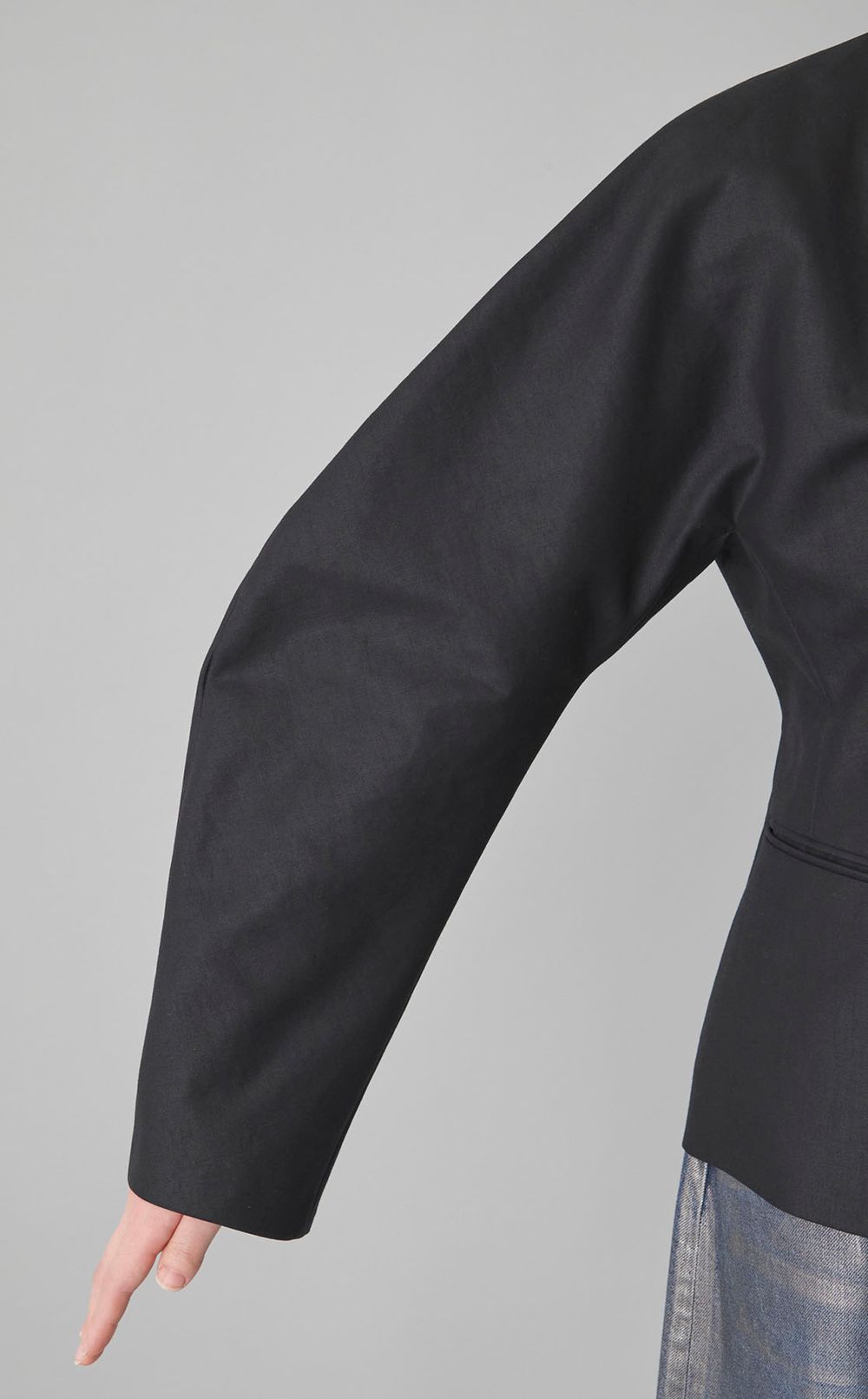 コットンカラーレスシェイプジャケット