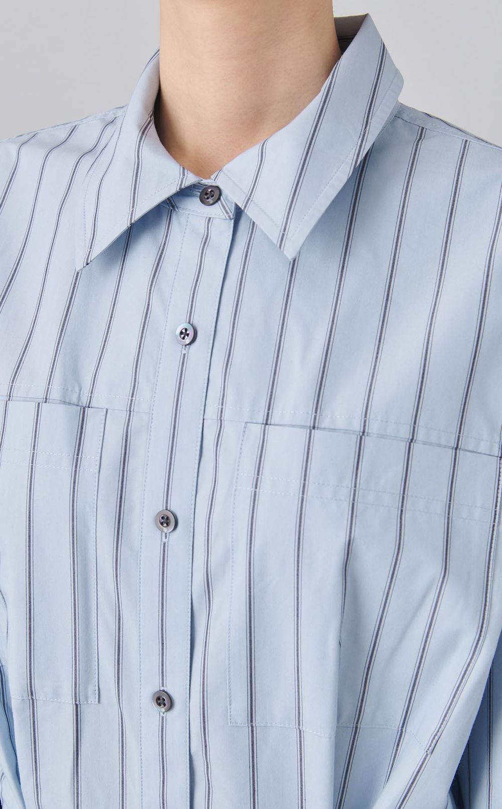 コットンストライプコンバインワンピース