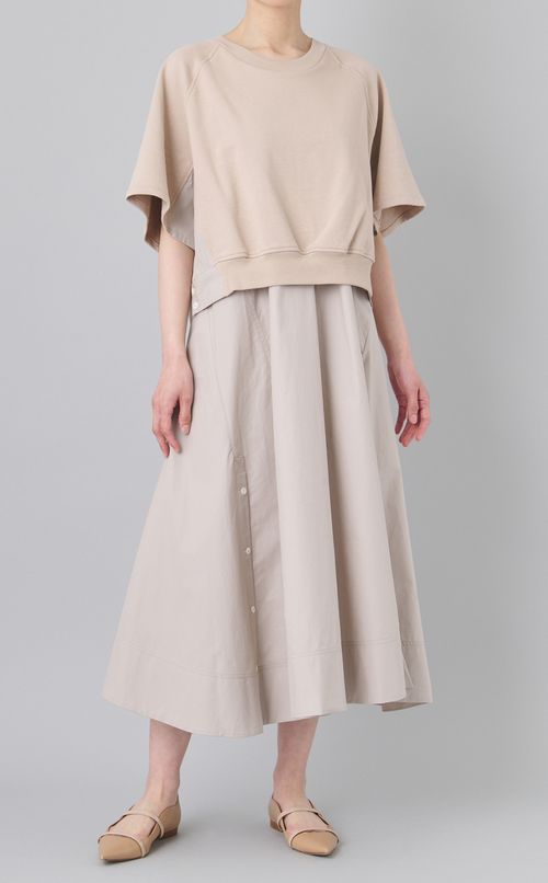 ハーフスリーブスウェットコンビワンピース