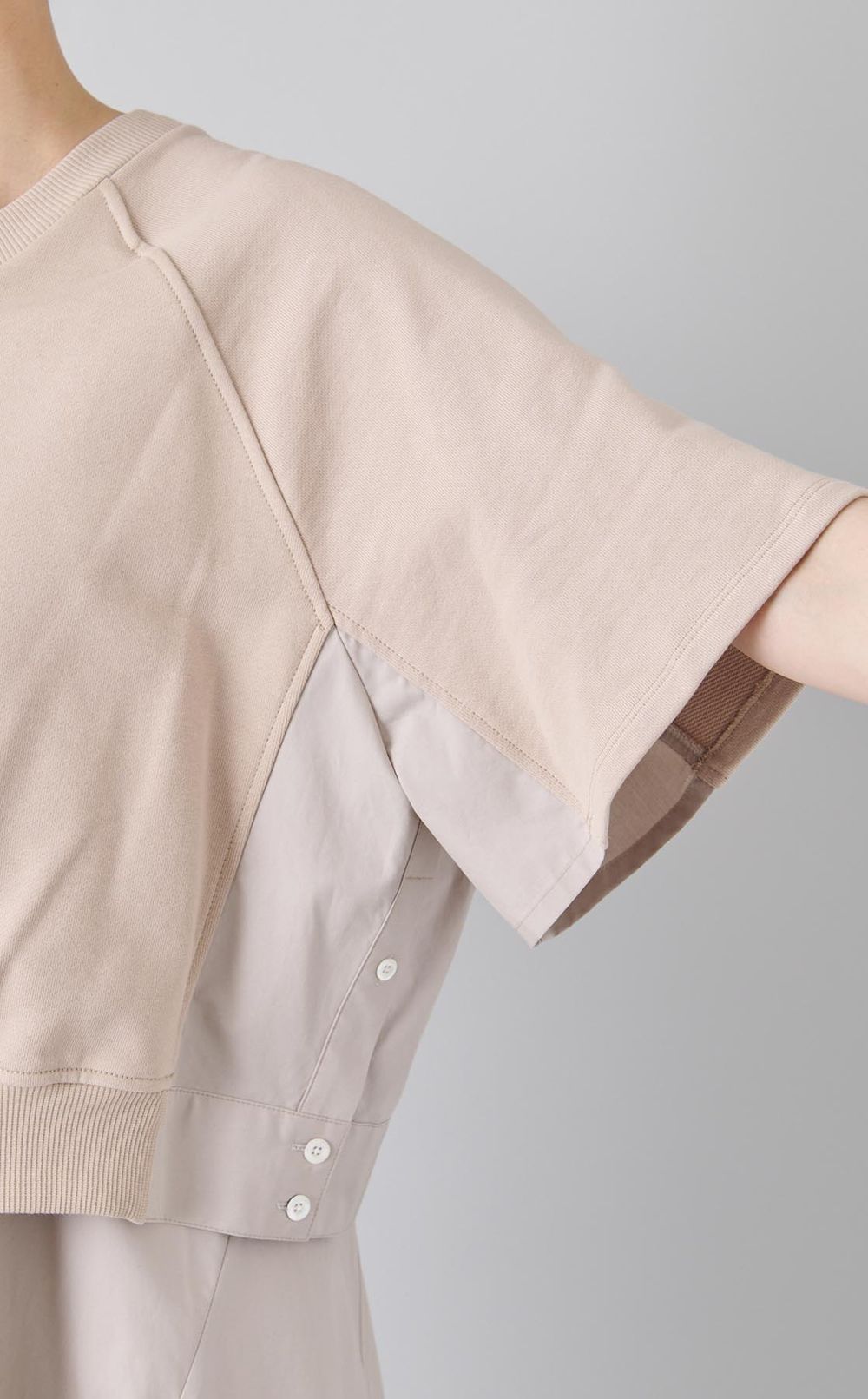 ハーフスリーブスウェットコンビワンピース