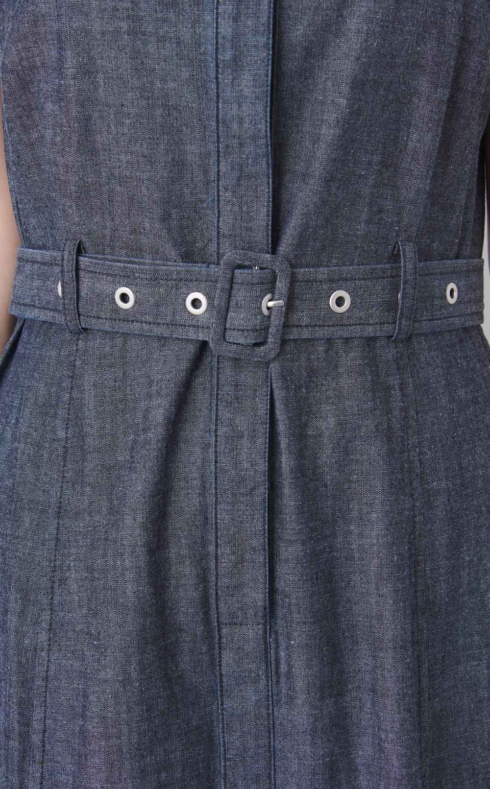 シャンブレーパフスリーブワンピース