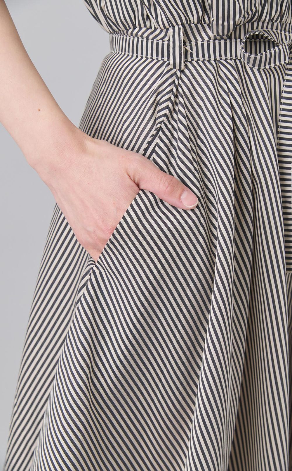 ストライプバンドカラーワンピース