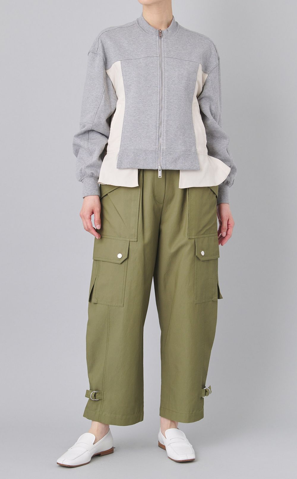 切替スウェットハイネックブルゾン