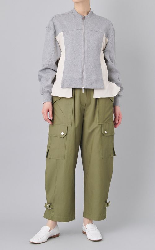 切替スウェットハイネックブルゾン