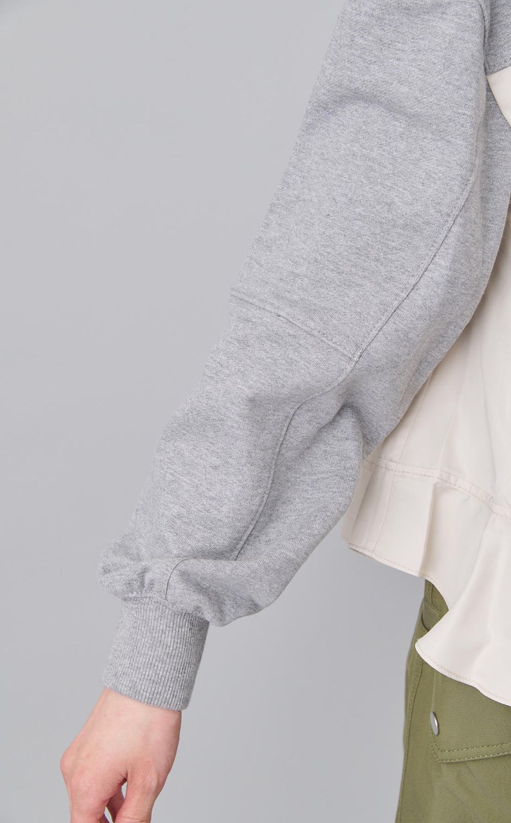 切替スウェットハイネックブルゾン