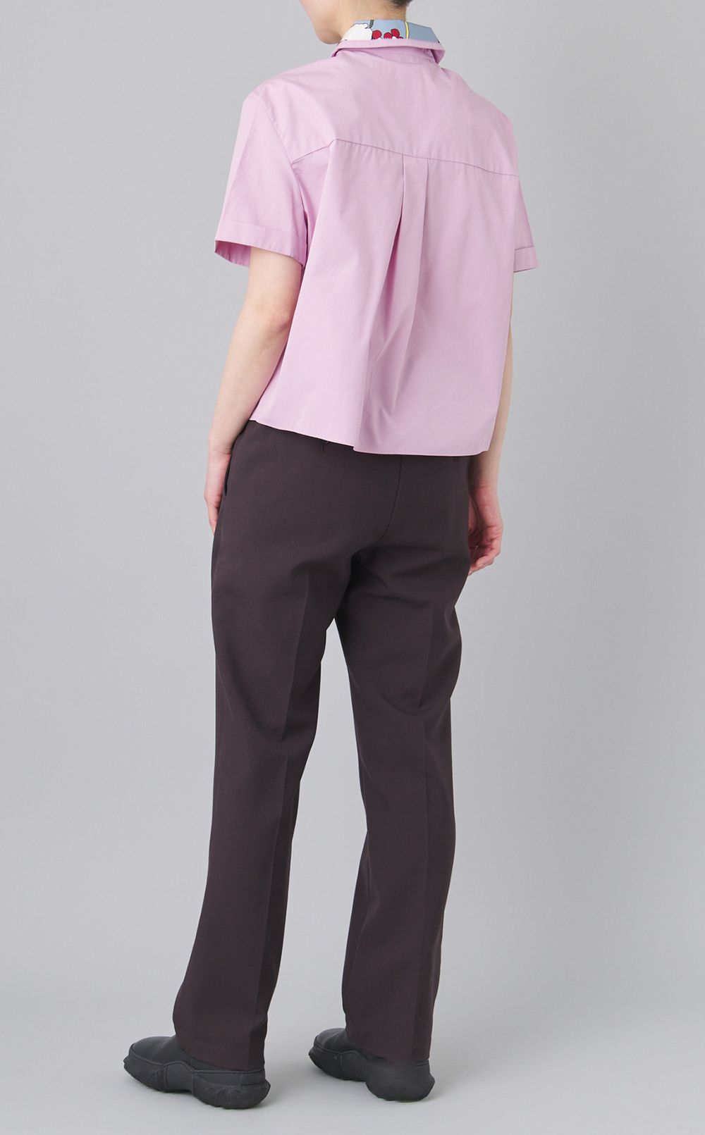 プリント切替コットンブラウス