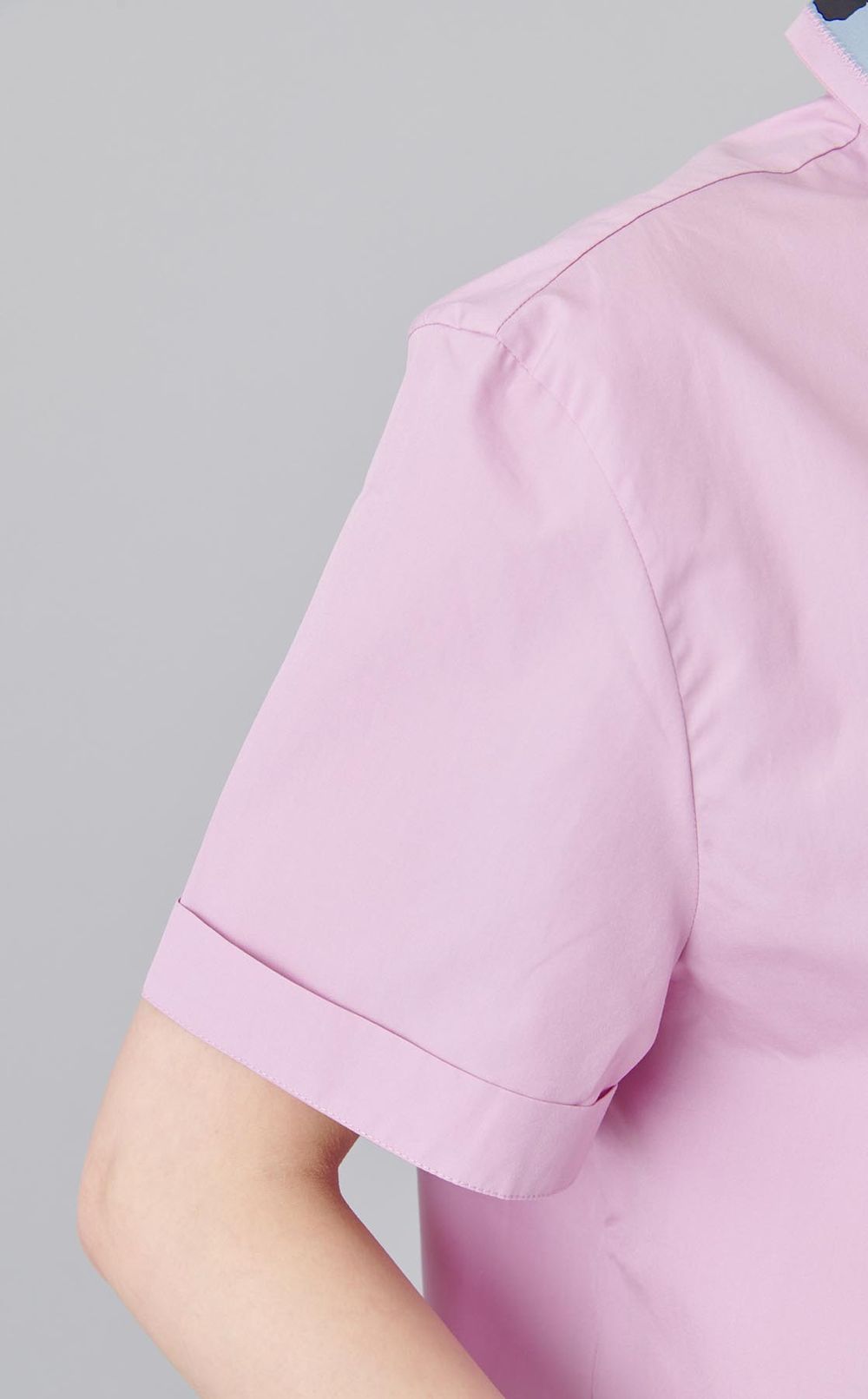 プリント切替コットンブラウス