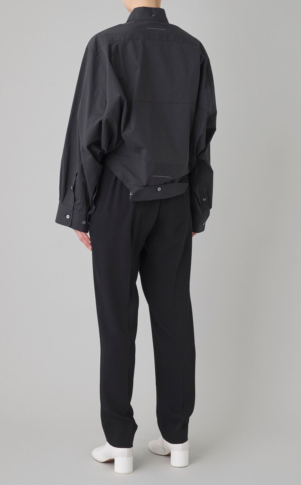 コットンポプリンアップサイドダウンシャツ