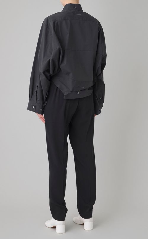 コットンポプリンアップサイドダウンシャツ