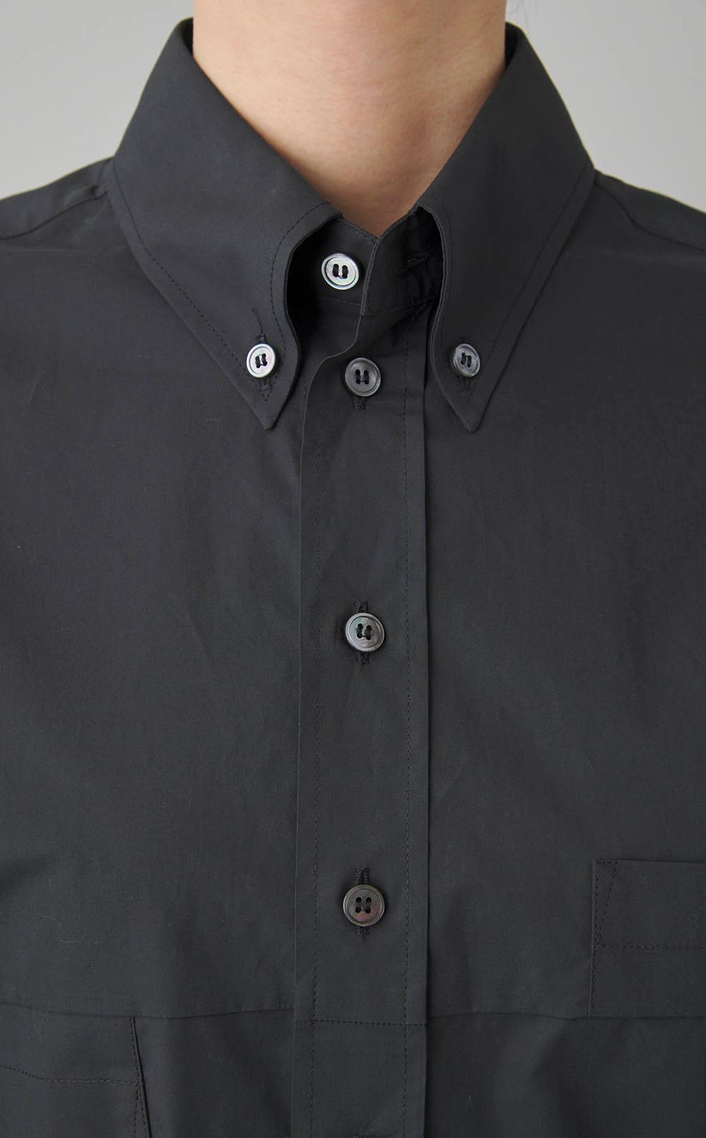 コットンポプリンアップサイドダウンシャツ