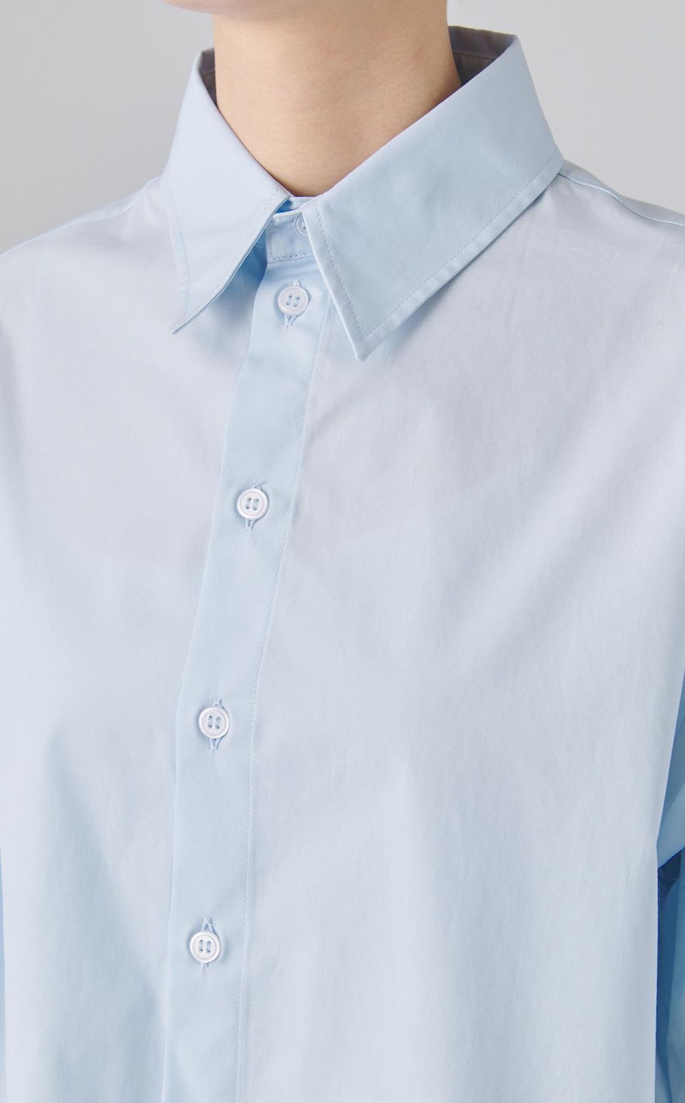 コットンポプリンバックテールシャツ