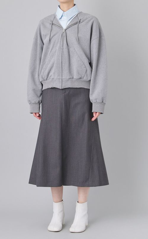 シームデザインジップスウェットトップス