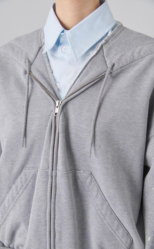 シームデザインジップスウェットトップス