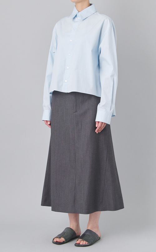 デニム切替ミディスカート