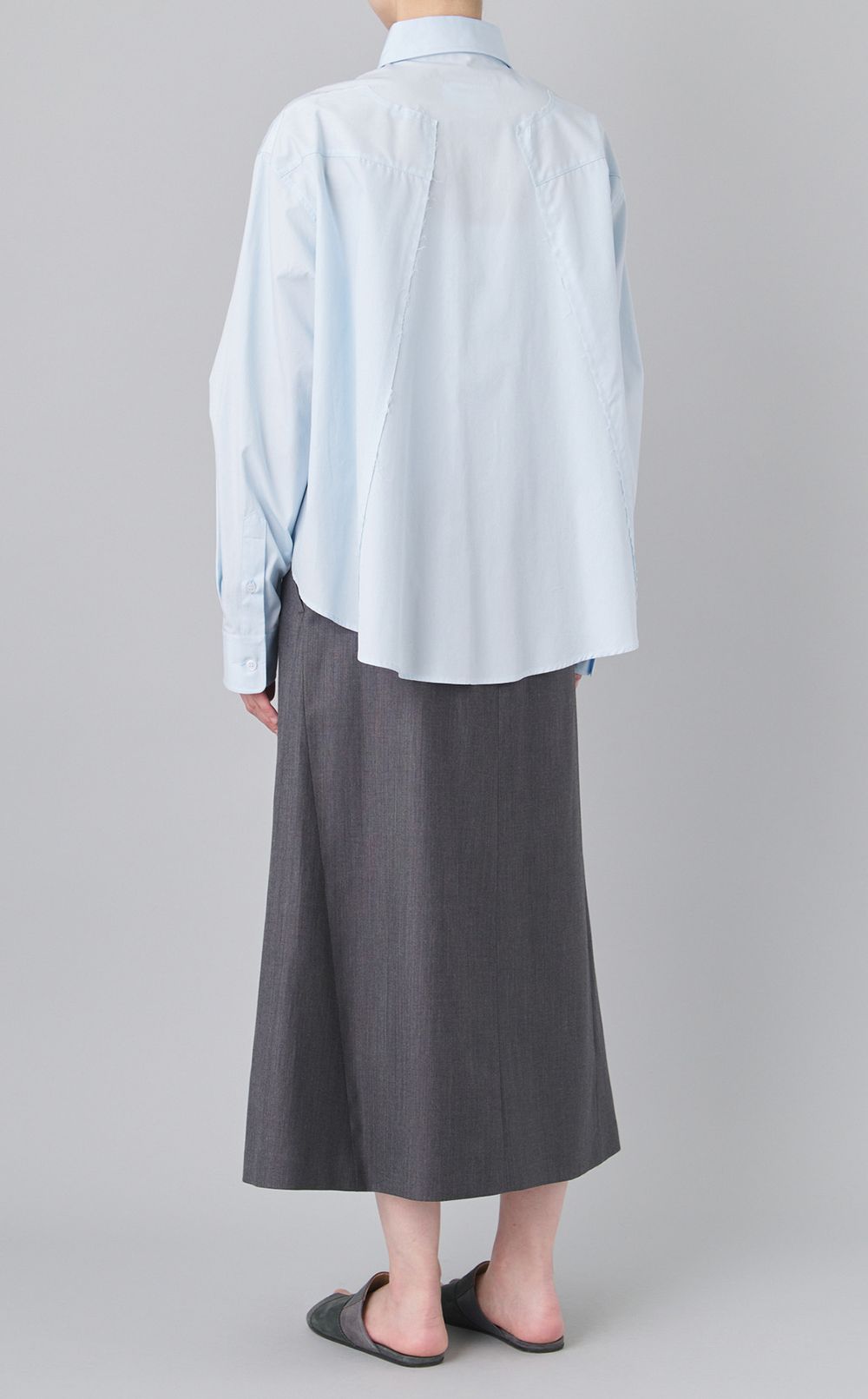 デニム切替ミディスカート