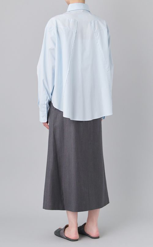 デニム切替ミディスカート