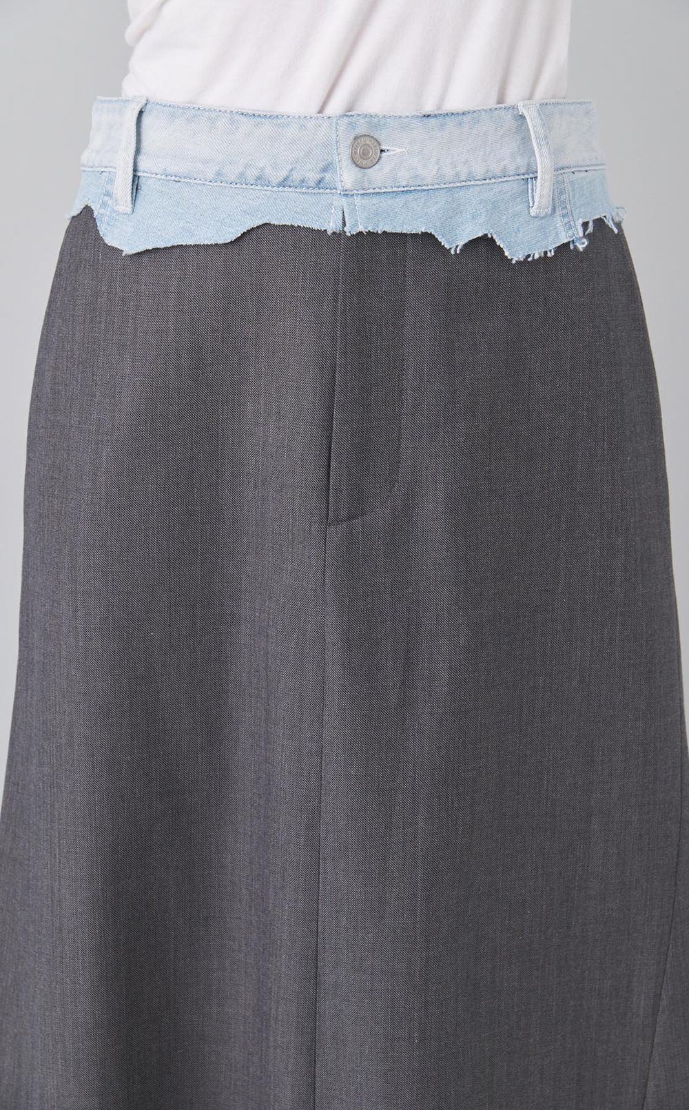 デニム切替ミディスカート