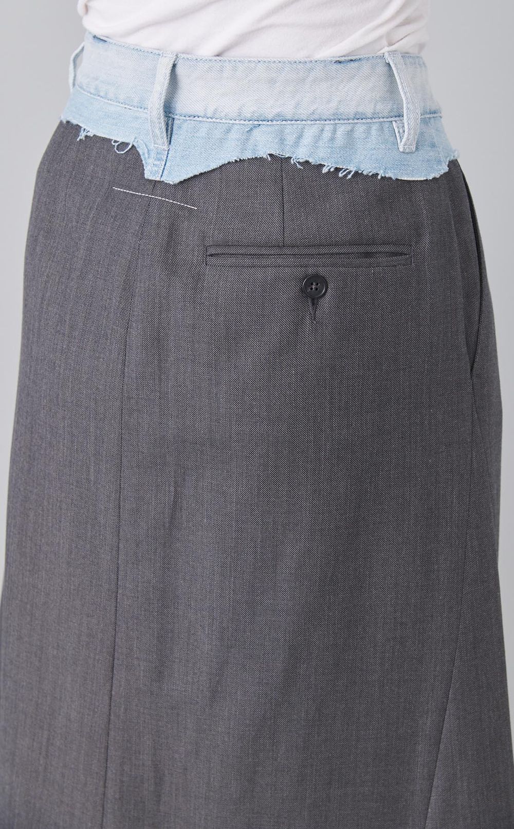 デニム切替ミディスカート