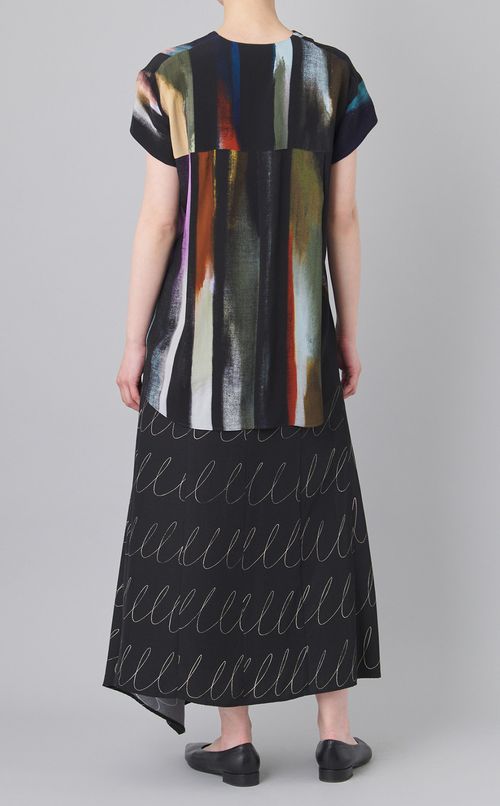 マルチストライプアシメカラーブラウス