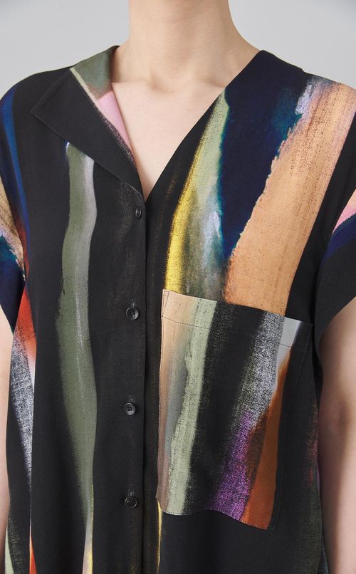 マルチストライプアシメカラーブラウス