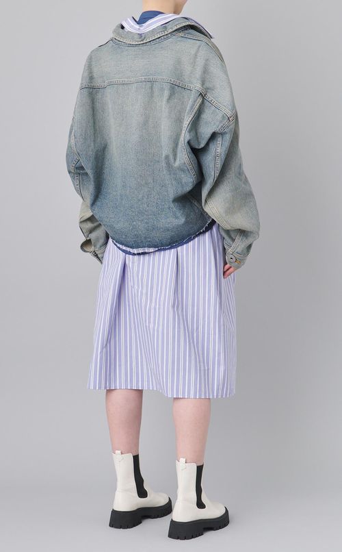 レイヤードデニムブルゾン