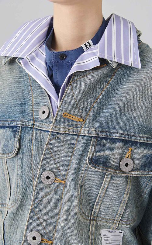 レイヤードデニムブルゾン