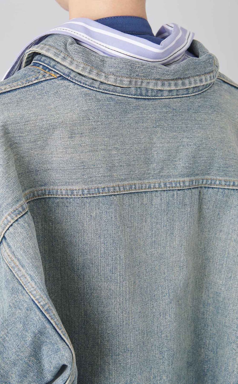 レイヤードデニムブルゾン