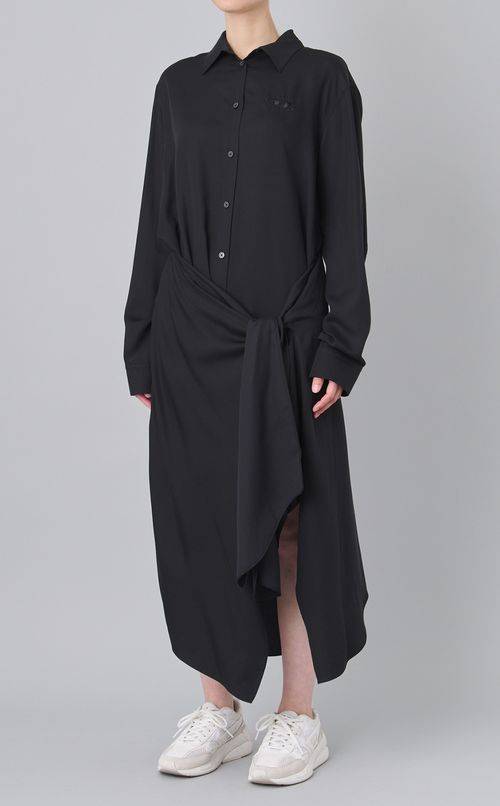 タイウエストシャツワンピース