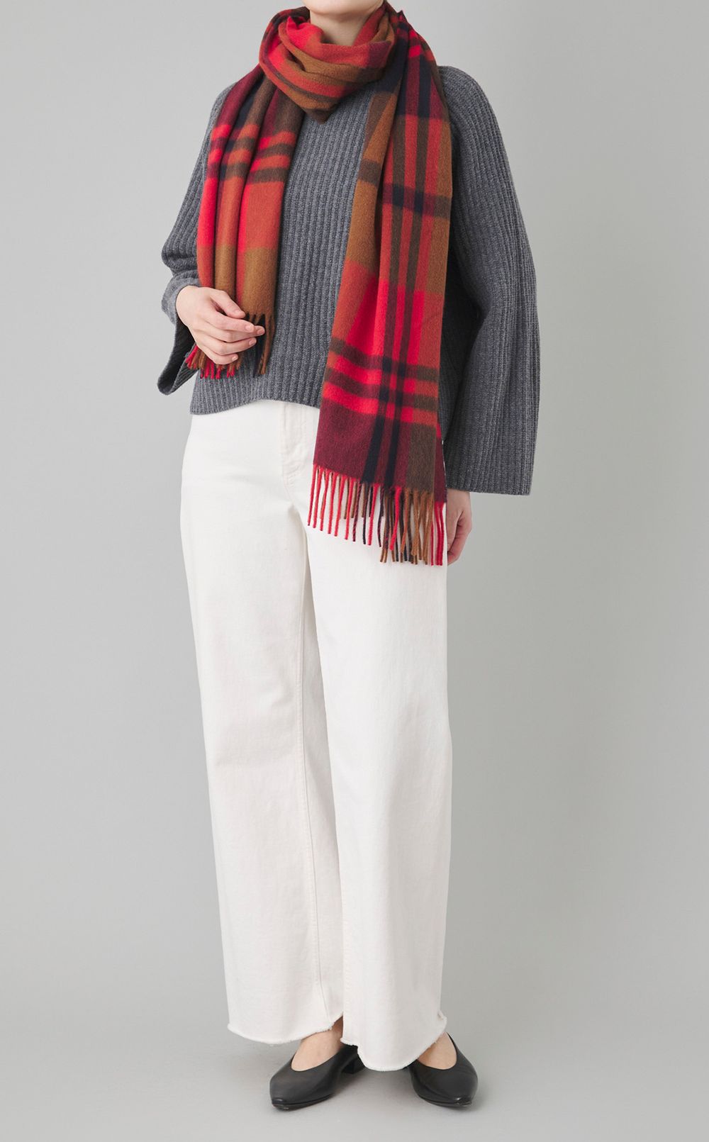 カシミヤチェックストール