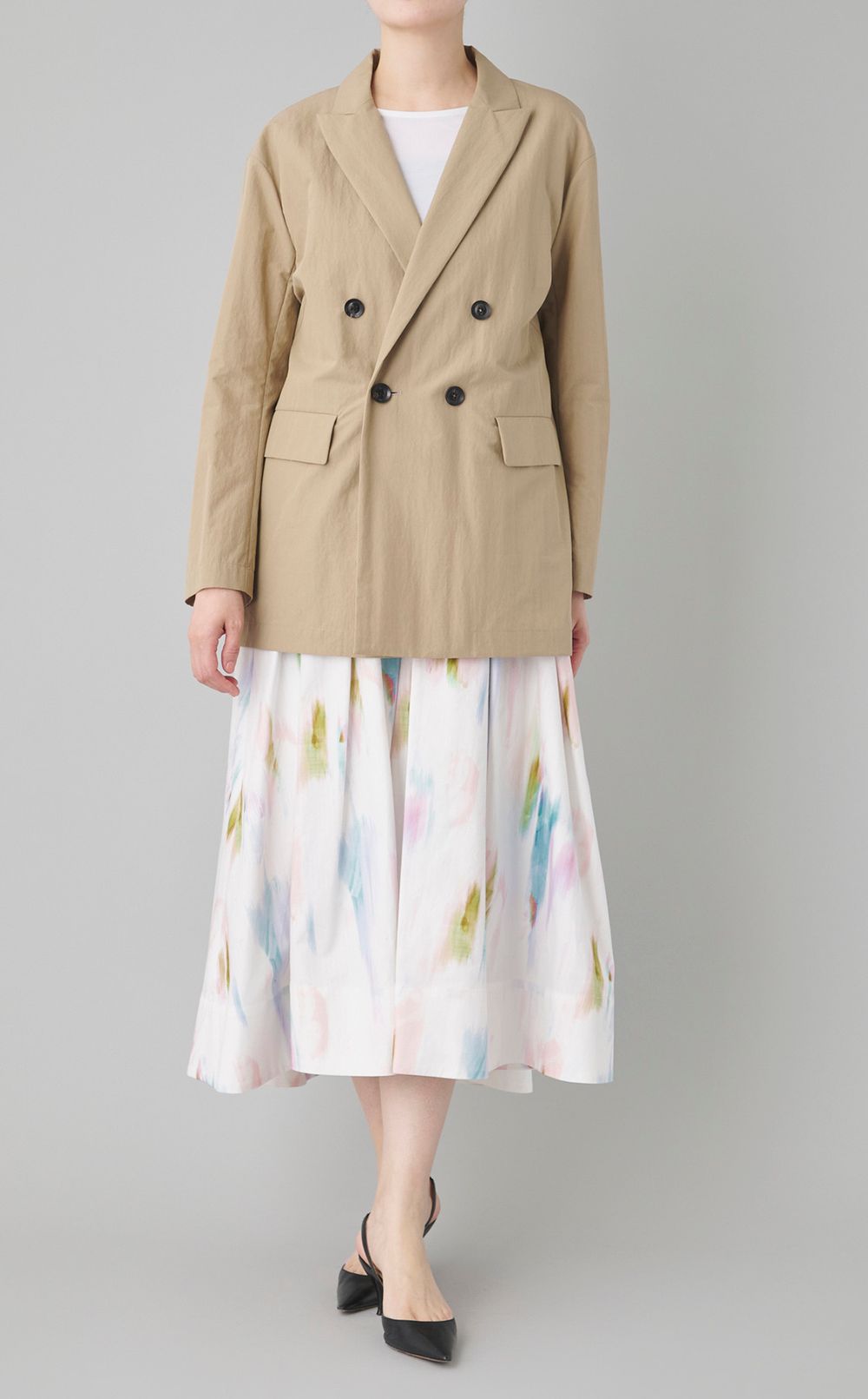 プリント柄リップストップスカート