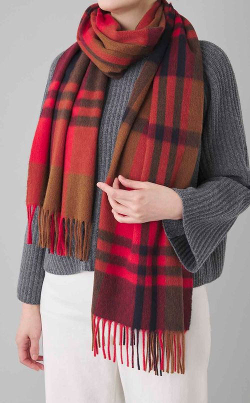 カシミヤチェックストール