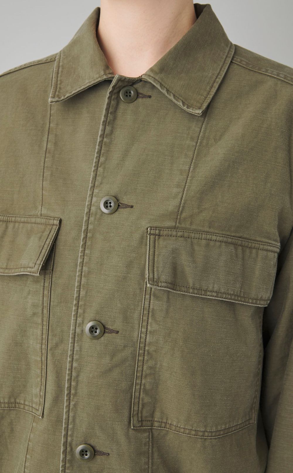 バックサテンミリタリージャケット